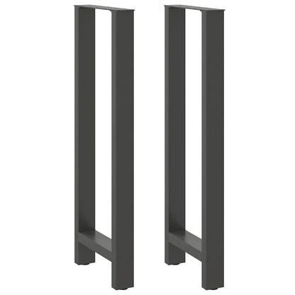 Gambe per tavolo da bar antracite 2 pz 50x(110-111) cm in acciaio