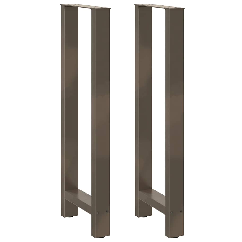 Gambe per tavolo da bar in acciaio naturale 2 pz 50x(110-111) cm in acciaio