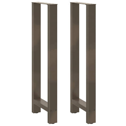 Gambe per tavolo da bar in acciaio naturale 2 pz 50x(110-111) cm in acciaio