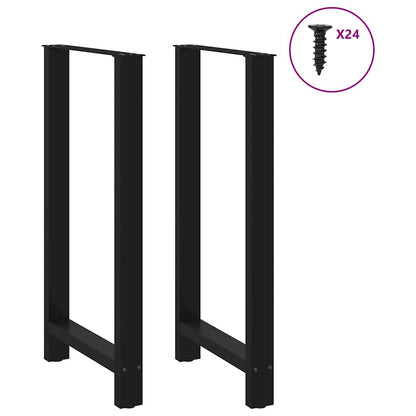 Gambe per tavolo da bar nere 2 pz 60x(110-111) cm in acciaio