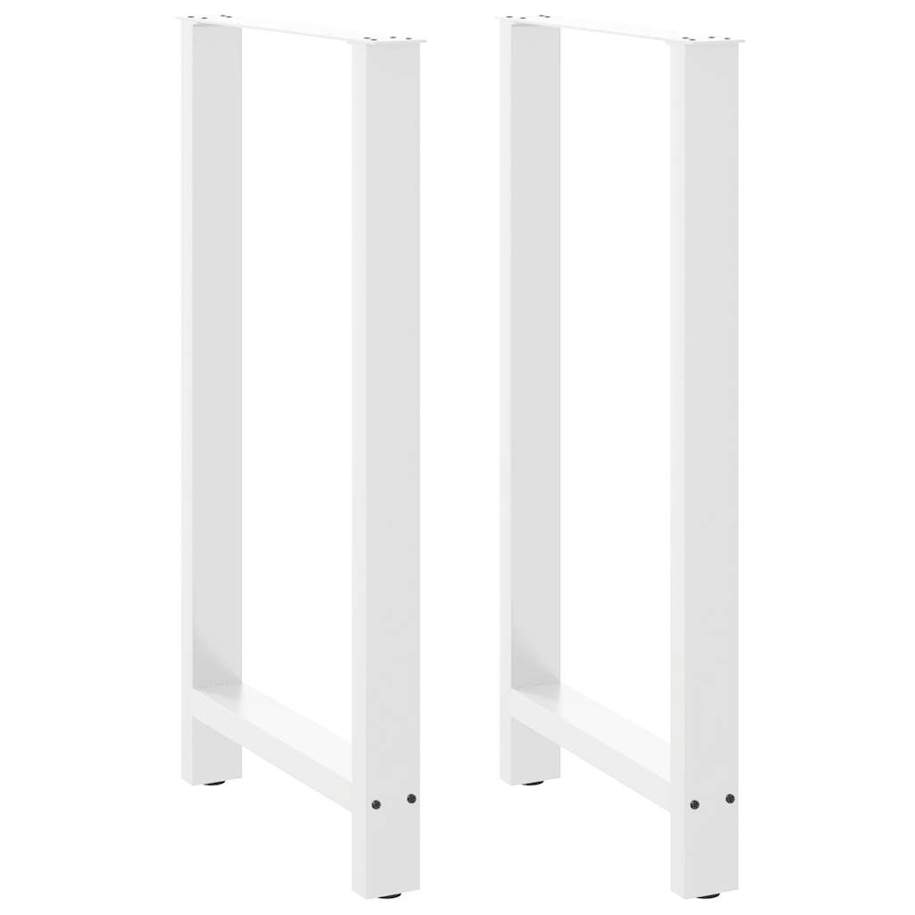 Gambe per tavolo da bar bianche 2 pz 60x(110-111) cm in acciaio