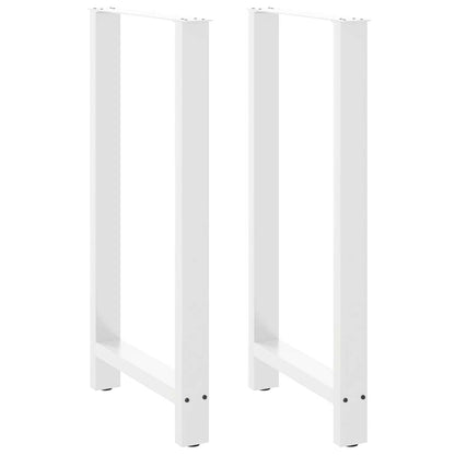 Gambe per tavolo da bar bianche 2 pz 60x(110-111) cm in acciaio