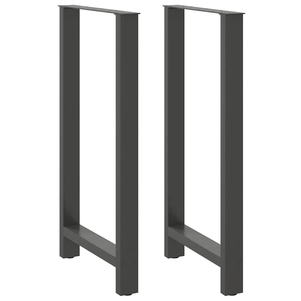 Gambe per tavolo da bar antracite 2 pz 60x(110-111) cm in acciaio