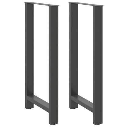 Gambe per tavolo da bar antracite 2 pz 60x(110-111) cm in acciaio