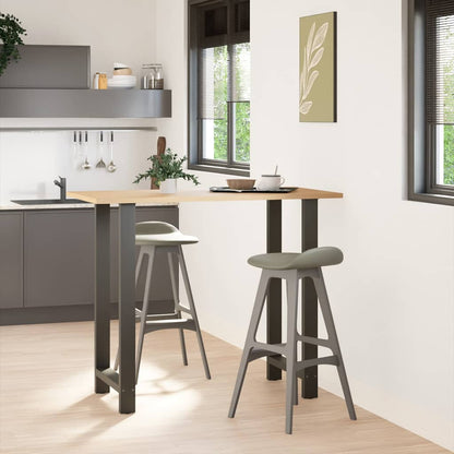 Gambe per tavolo da bar antracite 2 pz 60x(110-111) cm in acciaio