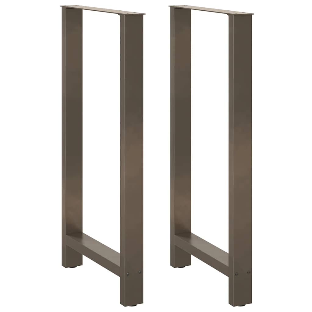 Gambe per tavolo da bar in acciaio naturale 2 pz 60x(110-111) cm in acciaio