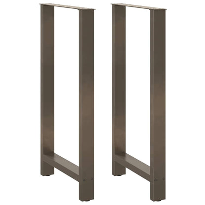 Gambe per tavolo da bar in acciaio naturale 2 pz 60x(110-111) cm in acciaio