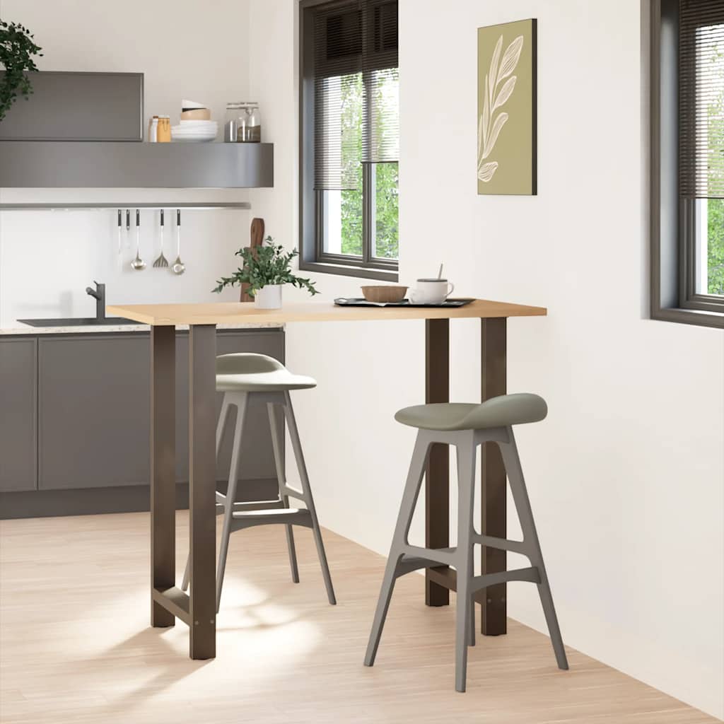 Gambe per tavolo da bar in acciaio naturale 2 pz 60x(110-111) cm in acciaio