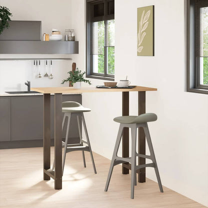Gambe per tavolo da bar in acciaio naturale 2 pz 60x(110-111) cm in acciaio