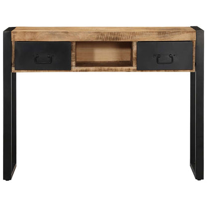 Tavolo Consolle 100x35x75 cm in Legno Massello di Mango Grezzo