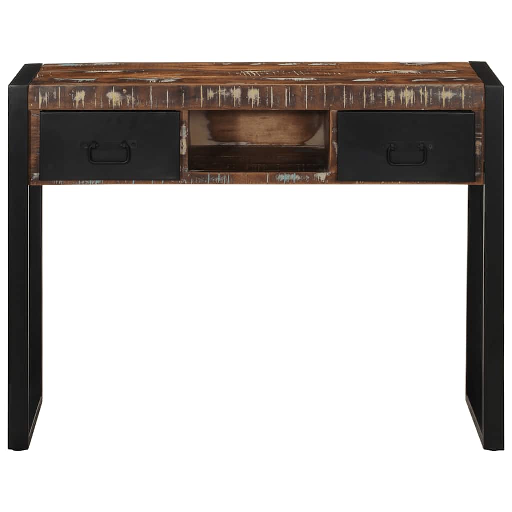Tavolo Consolle Multicolore 100x35x75cm Legno Massello Recupero