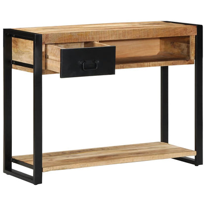 Tavolo Consolle 100x35x75 cm in Legno Massello di Mango Grezzo