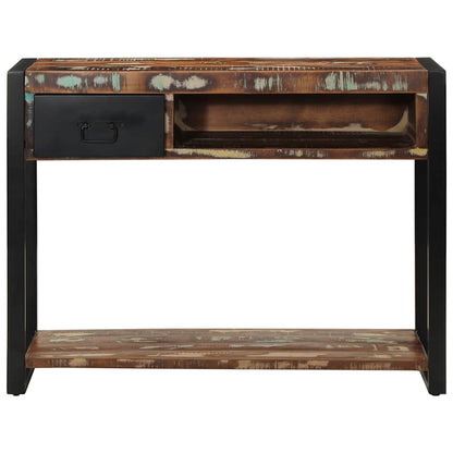 Tavolo Consolle Multicolore 100x35x75cm Legno Massello Recupero