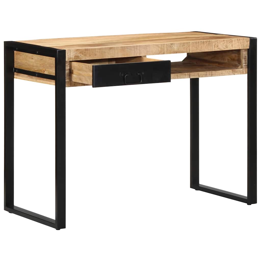 Scrivania 100x50x75 cm in Legno Massello di Mango Grezzo
