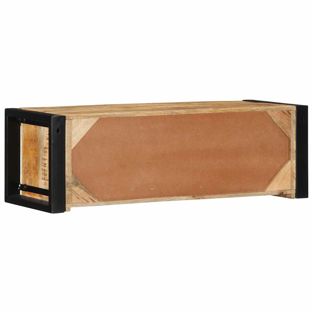Mobile Porta TV 80x30x25 cm in Legno Massello di Mango Grezzo