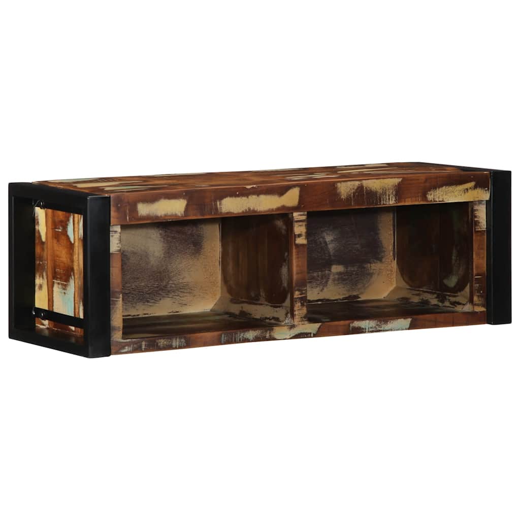 Mobile Porta TV Multicolore 80x30x25 cm Legno Massello Recupero
