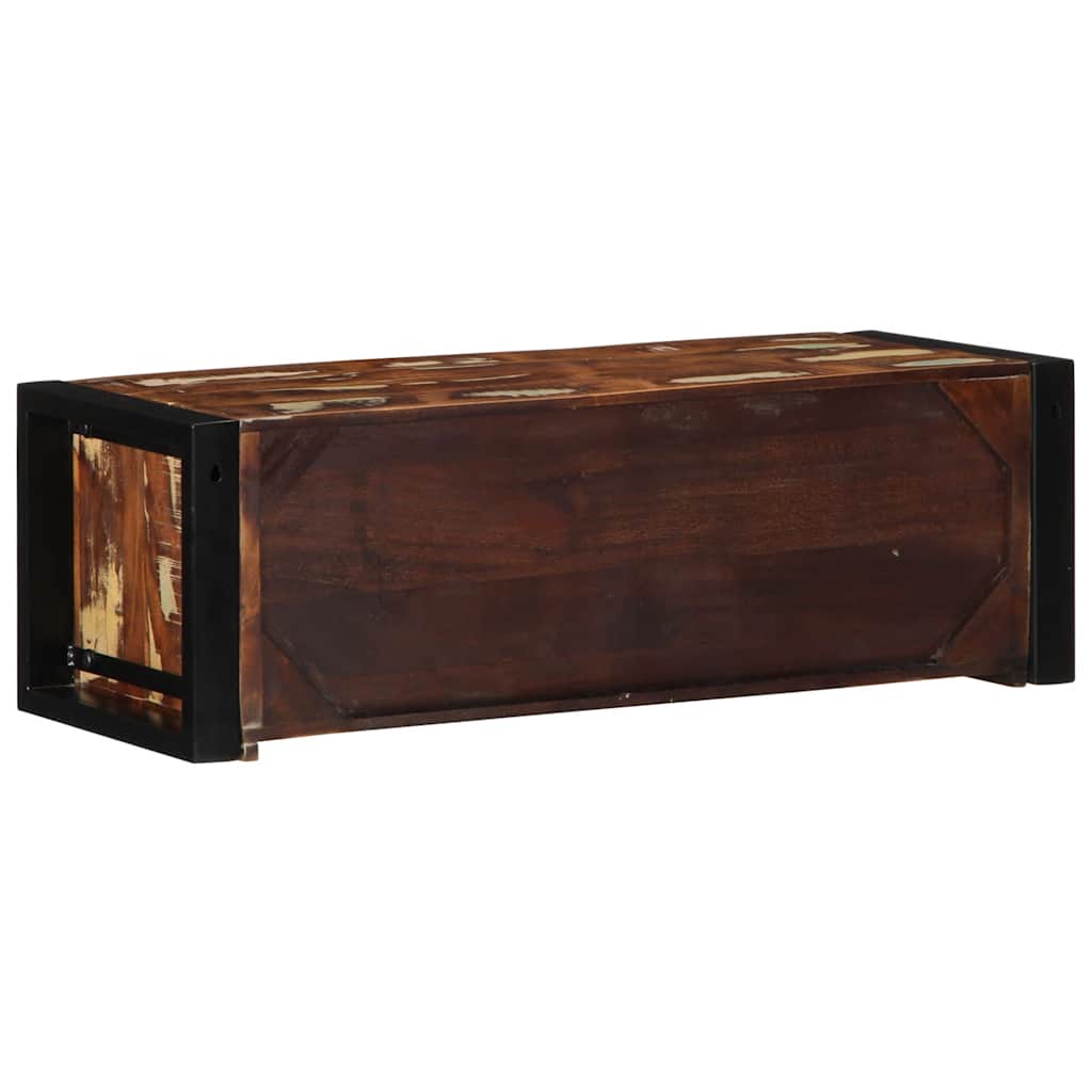 Mobile Porta TV Multicolore 80x30x25 cm Legno Massello Recupero