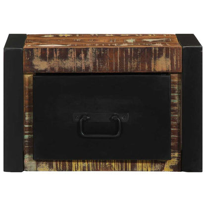 Comodino Multicolore 40x35x25 cm in Legno Massello Recupero