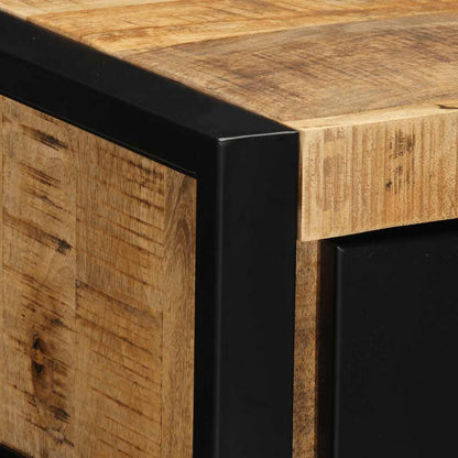 Comodini 2 pz 40x35x25 cm in Legno Massello di Mango Grezzo