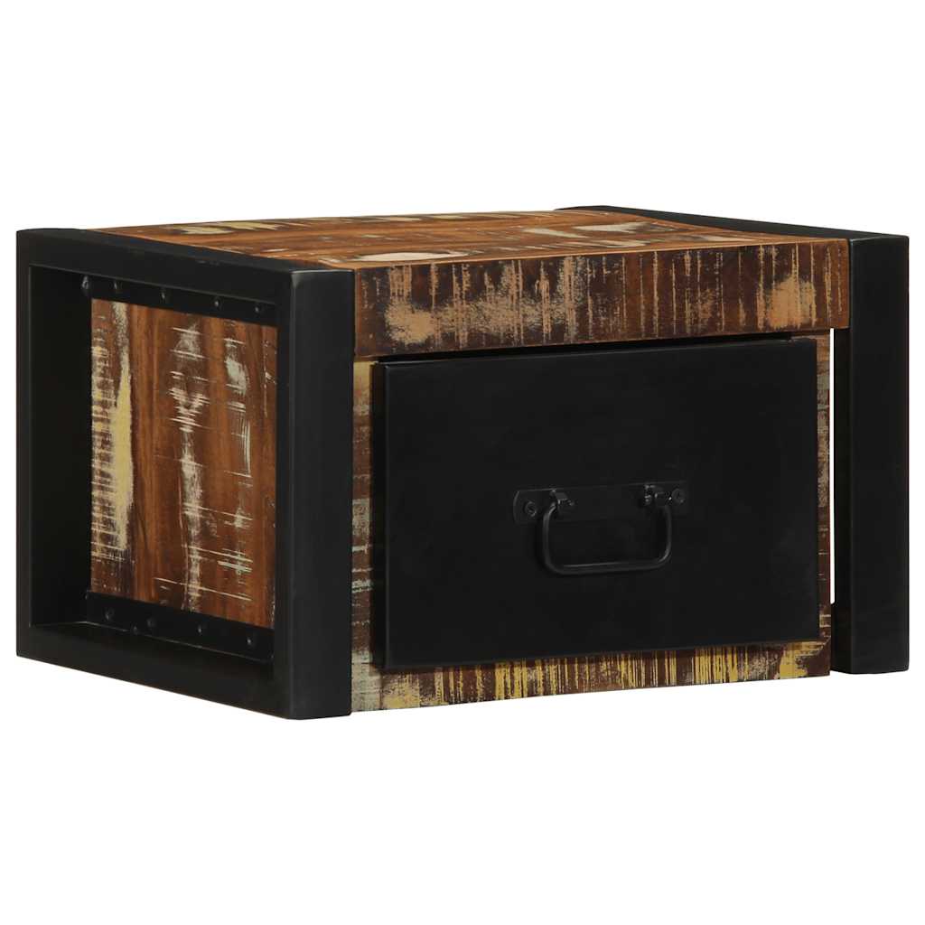 Comodini 2 pz Multicolore 40x35x25cm in Legno Massello Recupero