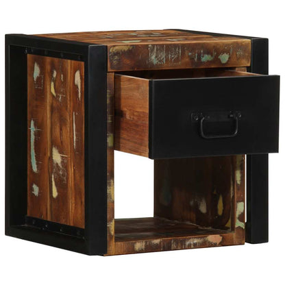 Comodino Multicolore 40x35x40 cm in Legno Massello Recupero