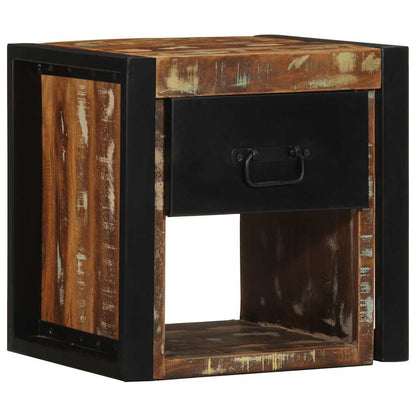 Comodino Multicolore 40x35x40 cm in Legno Massello Recupero