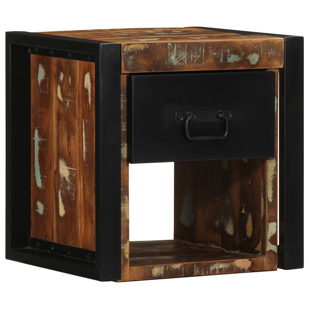 Comodini 2 pz Multicolore 40x35x40cm in Legno Massello Recupero