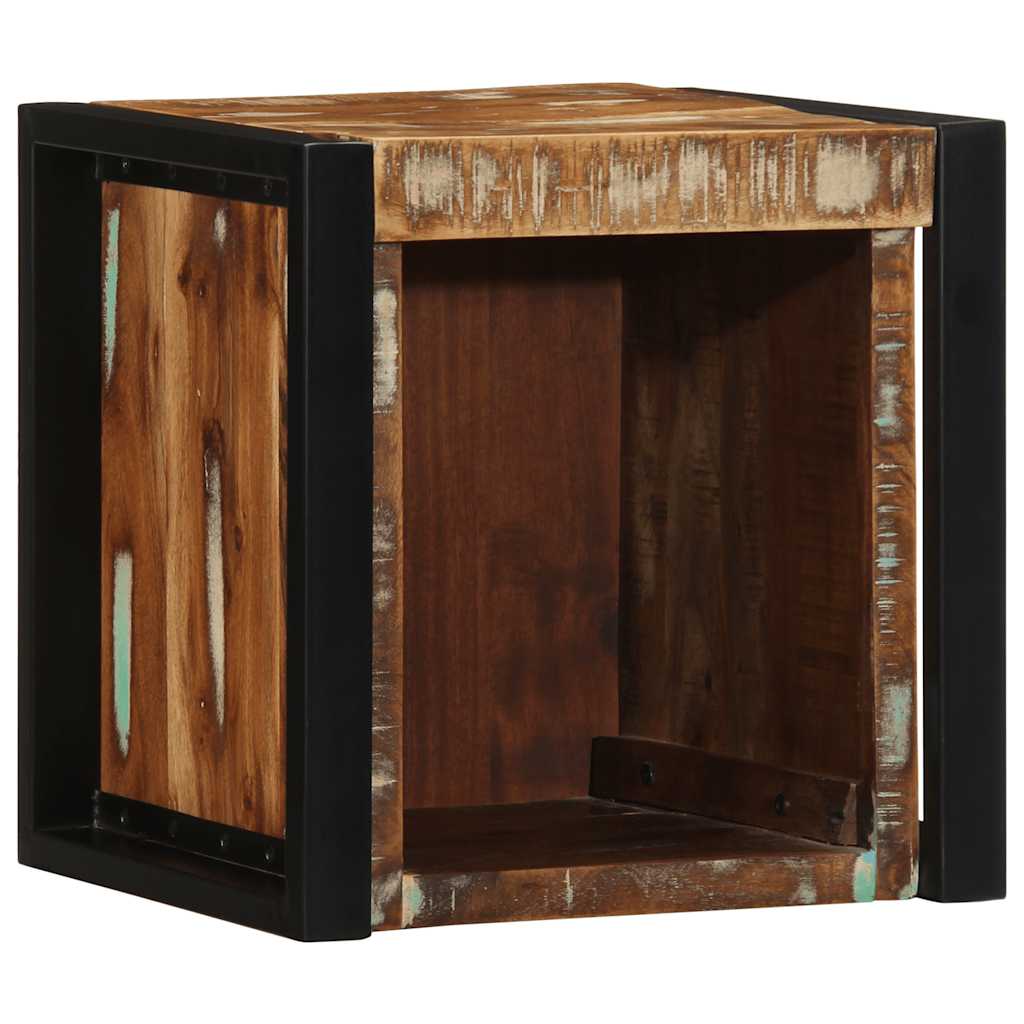 Comodino Multicolore 40x35x40 cm in Legno Massello Recupero