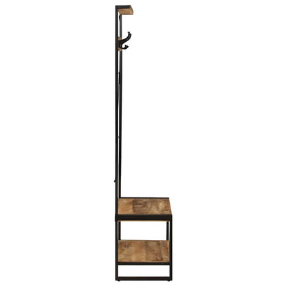 Appendiabiti 80x40x190 cm in Legno Massello Grezzo di Mango