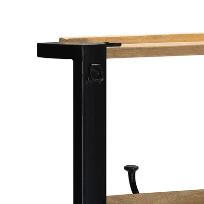 Appendiabiti 80x40x190 cm in Legno Massello Grezzo di Mango