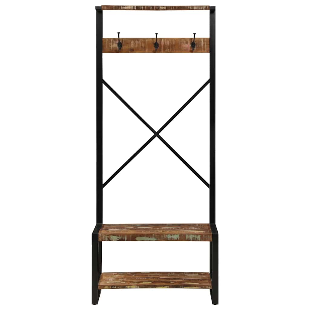 Appendiabiti Multicolore 80x40x190 cm Legno Massello Recupero