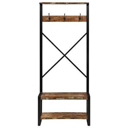 Appendiabiti Multicolore 80x40x190 cm Legno Massello Recupero