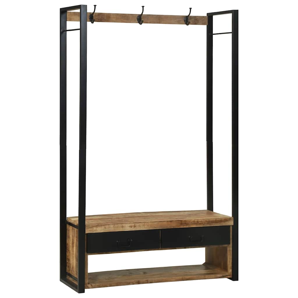 Stendibiancheria con cassetto Marrone Legno massello di mango