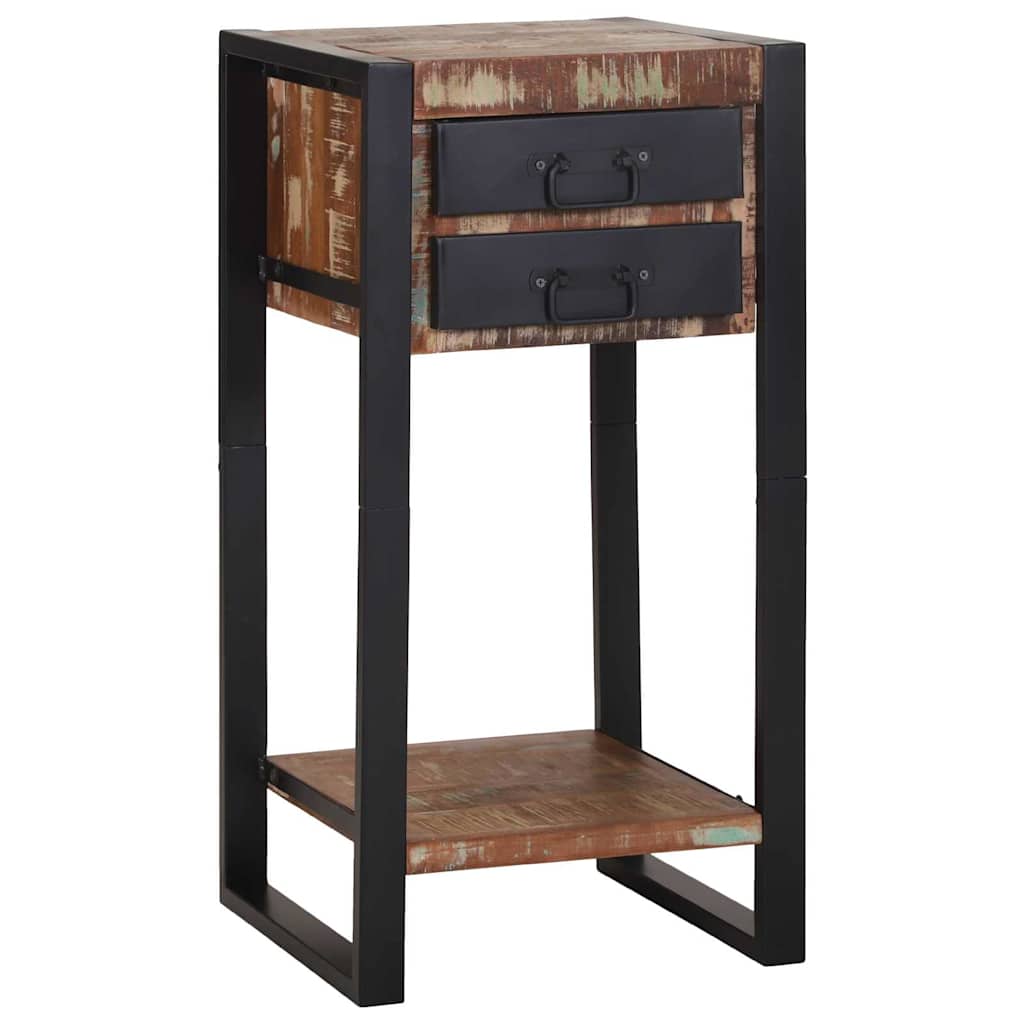 Tavolino Multicolore 40 x 40 x 80 cm Legno Recuperato Massello