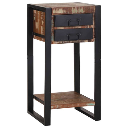 Tavolino Multicolore 40 x 40 x 80 cm Legno Recuperato Massello