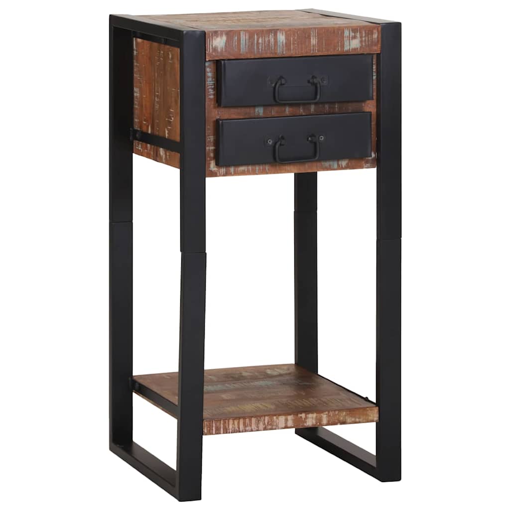 Tavolino Multicolore 40 x 40 x 80 cm Legno Recuperato Massello