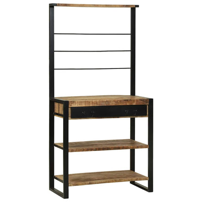 Scaffale da cucina Marrone e Nero 80 x 40 x 160 cm