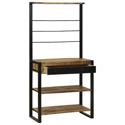 Scaffale da cucina Marrone e Nero 80 x 40 x 160 cm