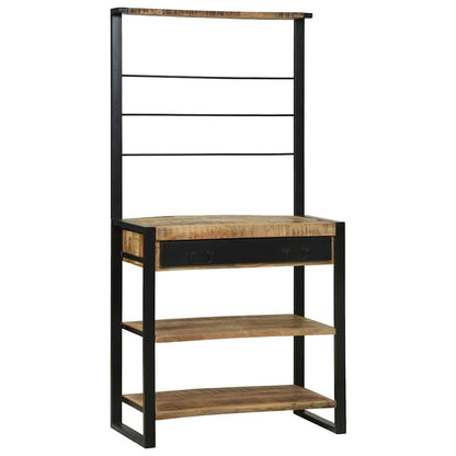 Scaffale da cucina Marrone e Nero 80 x 40 x 160 cm