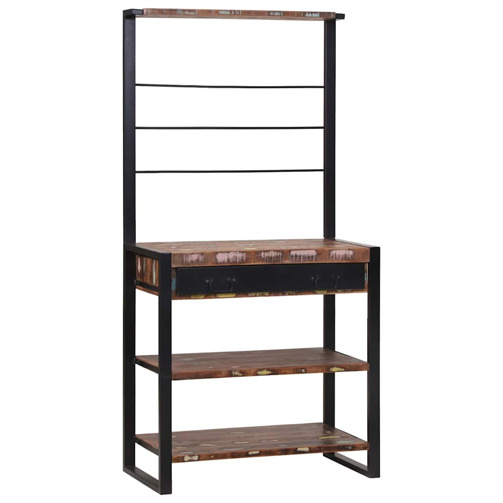 Scaffale da cucina Multicolore e nero 80 x 40 x 160 cm