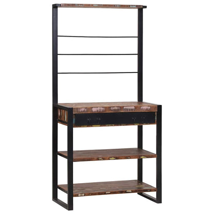 Scaffale da cucina Multicolore e nero 80 x 40 x 160 cm