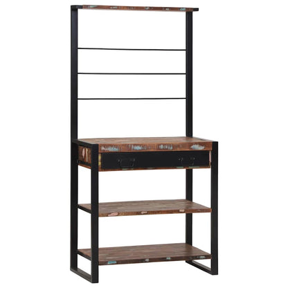 Scaffale da cucina Multicolore e nero 80 x 40 x 160 cm