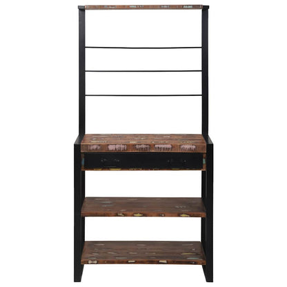 Scaffale da cucina Multicolore e nero 80 x 40 x 160 cm