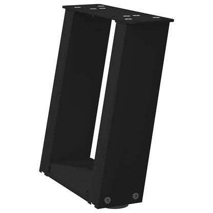 Gambe per Tavolino da CaffÃƒÂ¨ a Forma di U 2 pz Nere 30x(30-31) cm Acciaio