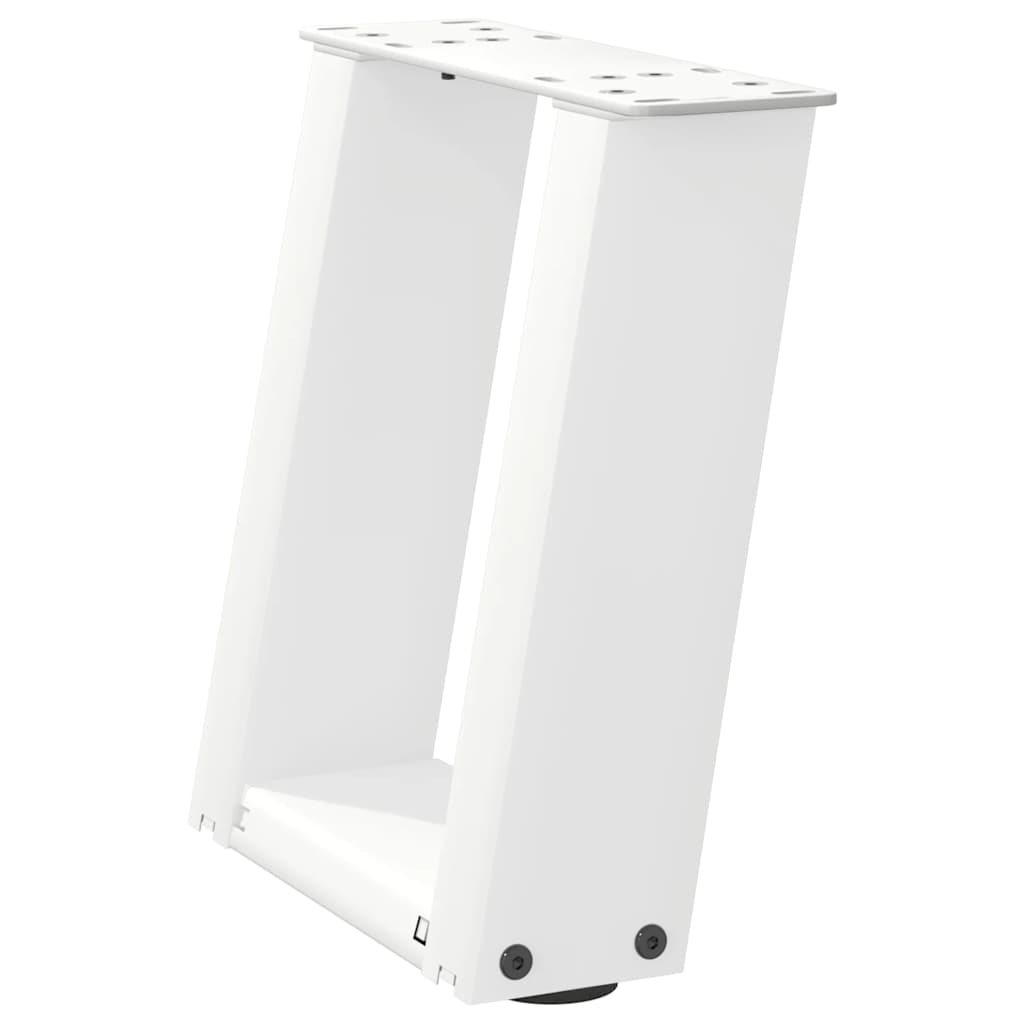 Gambe per Tavolino da CaffÃƒÂ¨ a Forma di U 2 pz Bianche 30x(30-31) cm Acciaio