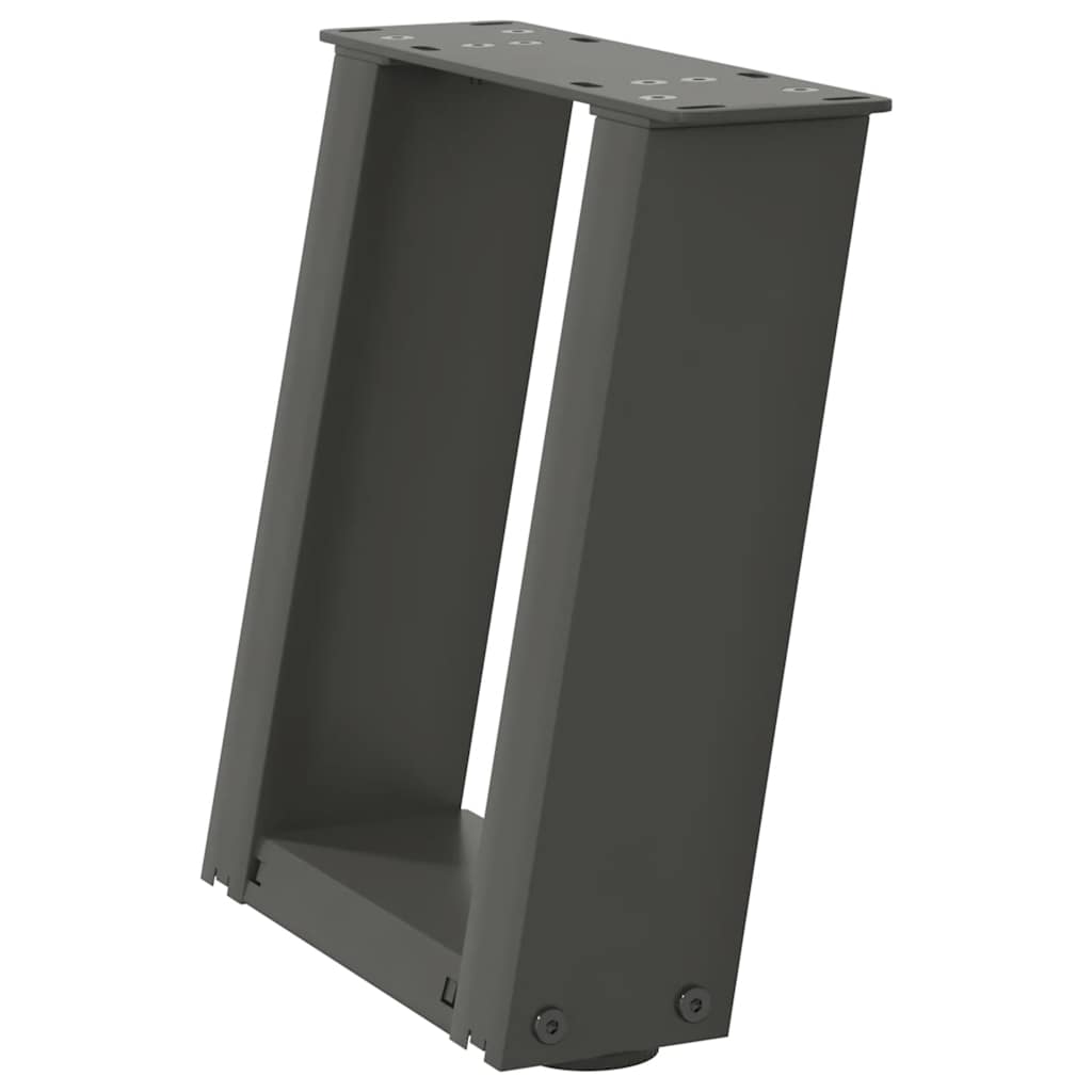 Gambe per Tavolino da CaffÃ¨ a Forma di U 2 pz Antracite 30x(30-31) cm Acciaio