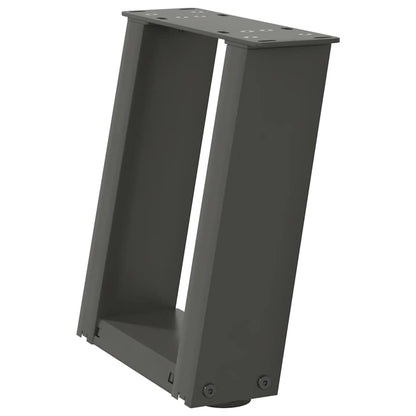 Gambe per Tavolino da CaffÃ¨ a Forma di U 2 pz Antracite 30x(30-31) cm Acciaio