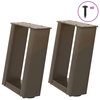 Gambe per Tavolino da CaffÃ¨ a Forma di U 2 pz Acciaio Naturale 30x(30-31) cm Acciaio
