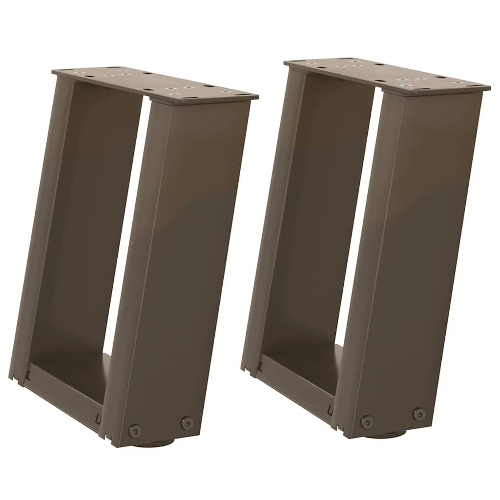 Gambe per Tavolino da CaffÃ¨ a Forma di U 2 pz Acciaio Naturale 30x(30-31) cm Acciaio