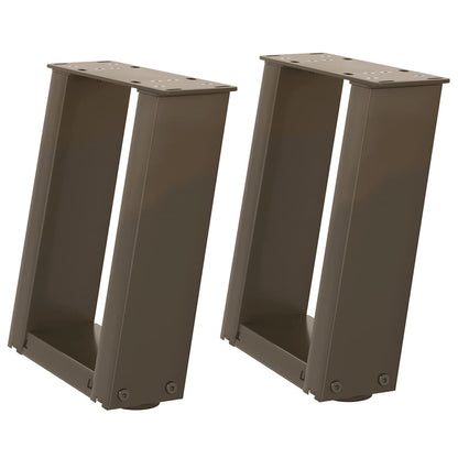 Gambe per Tavolino da CaffÃ¨ a Forma di U 2 pz Acciaio Naturale 30x(30-31) cm Acciaio